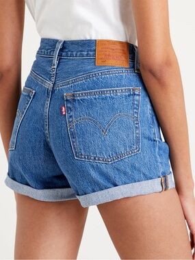 LEVI'S | 501 Classic High-Rise Blue Denim Shorts